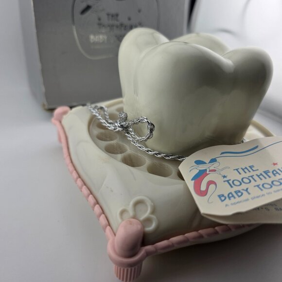 Vintage The Perfect Present The Toothfairy's Baby Tooth Bank Pink White for Kids - Picture 4 of 9